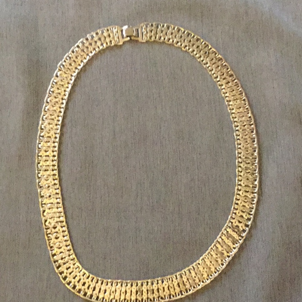 Wide silver-plated chain necklace